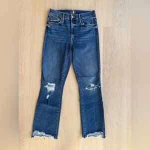 MOTHER Dark Blue Distressed Skinny Jeans